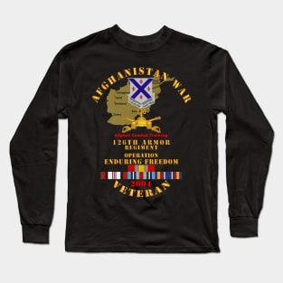 Afghanistan War  Vet - 126th Armor Regiment w AFGHAN SVC 2004 Long Sleeve T-Shirt